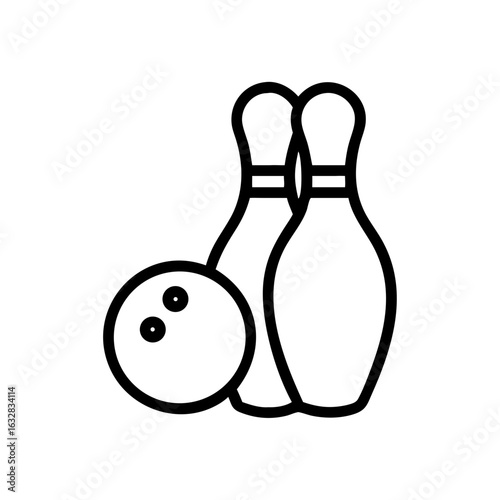 Icon of a bowling ball and pins representing the sport