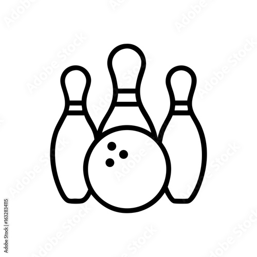 Icon of a bowling ball and pins representing the sport