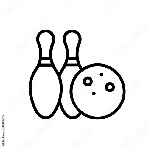 Icon of a bowling ball and pins representing the sport