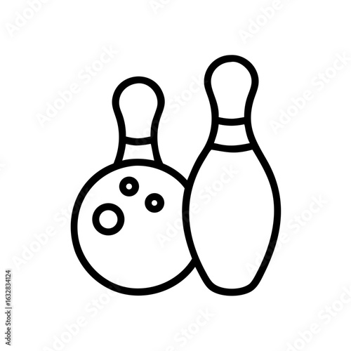 Icon of a bowling ball and pins representing the sport