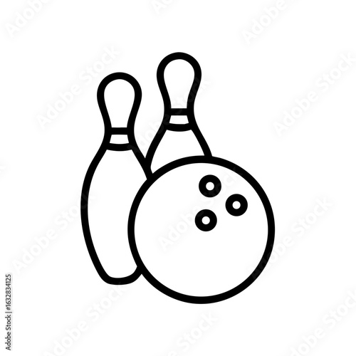 Icon of a bowling ball and pins representing the sport