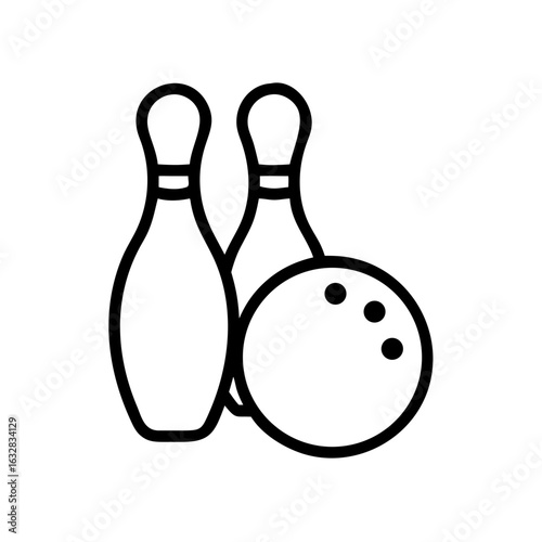 Icon of a bowling ball and pins representing the sport