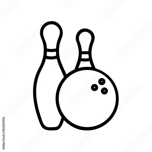 Icon of a bowling ball and pins representing the sport