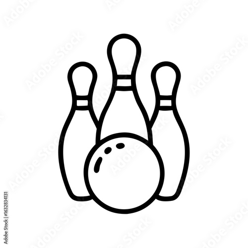 Icon of a bowling ball and pins representing the sport