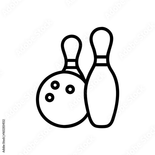 Icon of a bowling ball and pins representing the sport