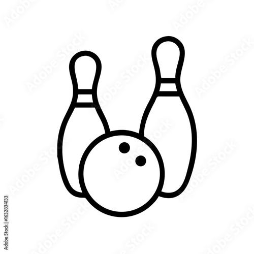 Icon of a bowling ball and pins representing the sport