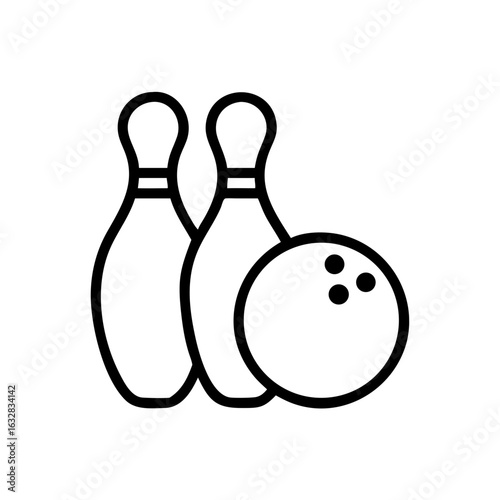 Icon of a bowling ball and pins representing the sport