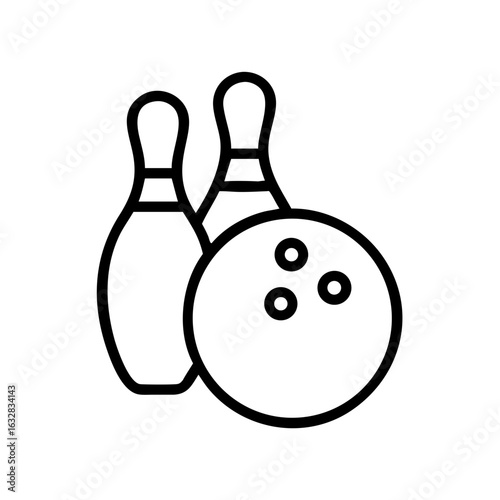 Icon of a bowling ball and pins representing the sport