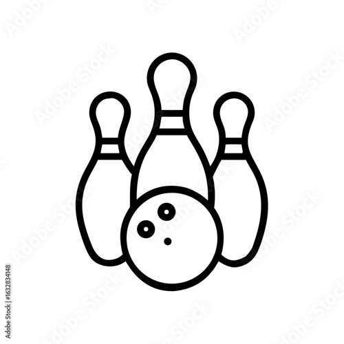 Icon of a bowling ball and pins representing the sport