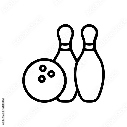 Icon of a bowling ball and pins representing the sport