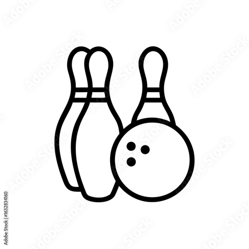 Icon of a bowling ball and pins representing the sport