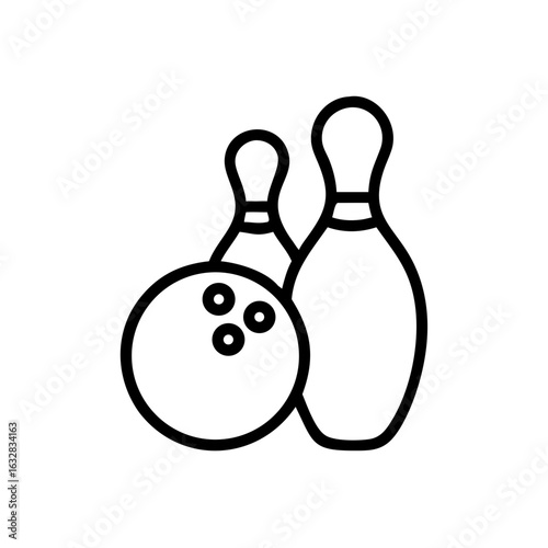 Icon of a bowling ball and pins representing the sport