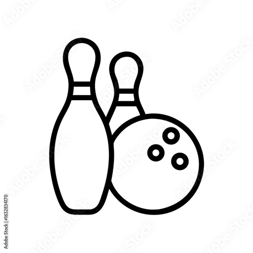 Icon of a bowling ball and pins representing the sport