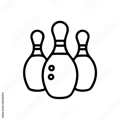 Icon of a bowling ball and pins representing the sport