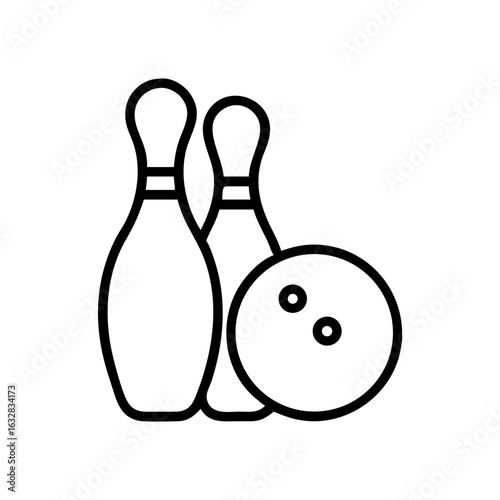 Icon of a bowling ball and pins representing the sport