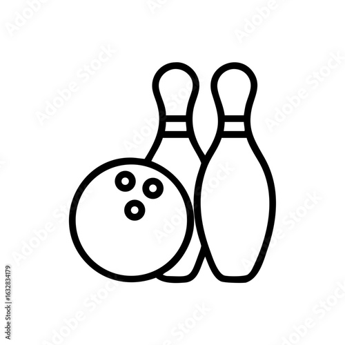 Icon of a bowling ball and pins representing the sport