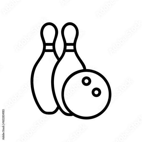 Icon of a bowling ball and pins representing the sport
