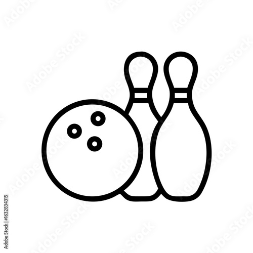 Icon of a bowling ball and pins representing the sport