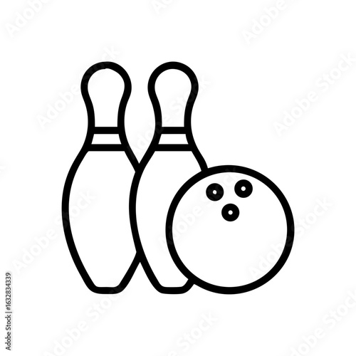 Icon of a bowling ball and pins representing the sport