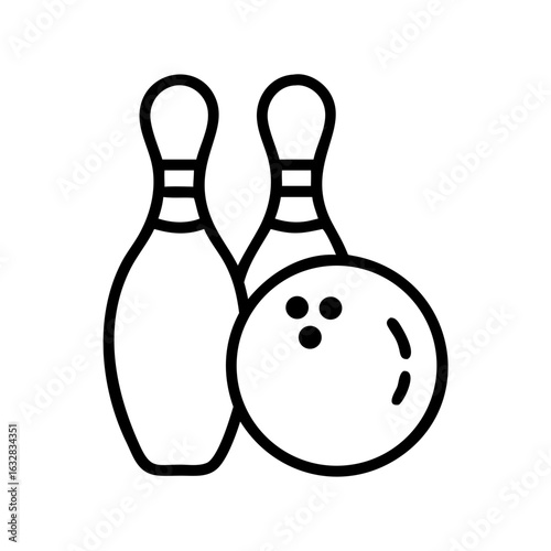 Icon of a bowling ball and pins representing the sport