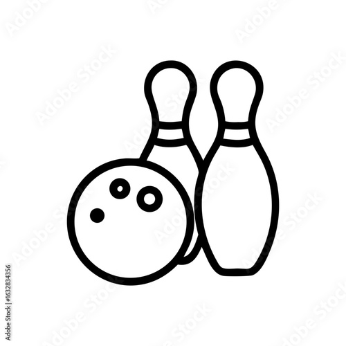Icon of a bowling ball and pins representing the sport