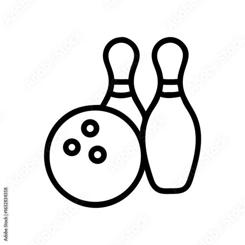 Icon of a bowling ball and pins representing the sport