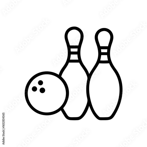 Icon of a bowling ball and pins representing the sport