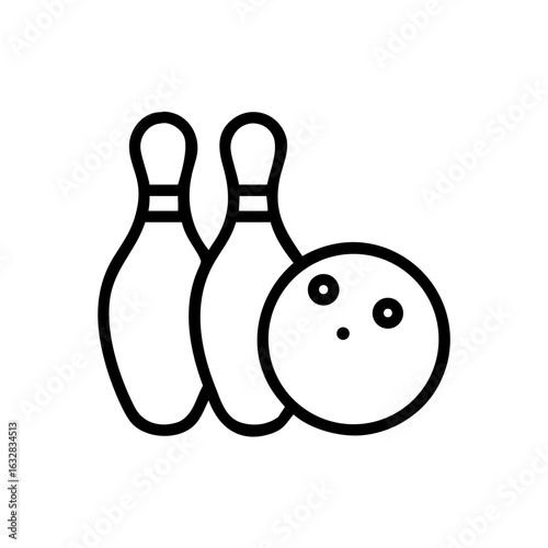 Icon of a bowling ball and pins representing the sport