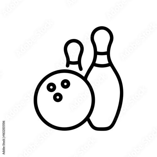 Icon of a bowling ball and pins representing the sport