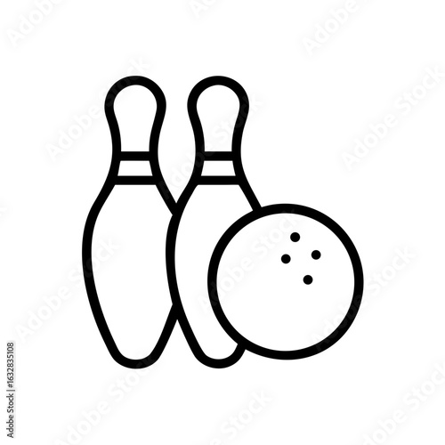 Icon of a bowling ball and pins representing the sport