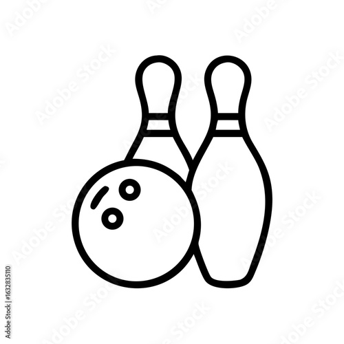 Icon of a bowling ball and pins representing the sport
