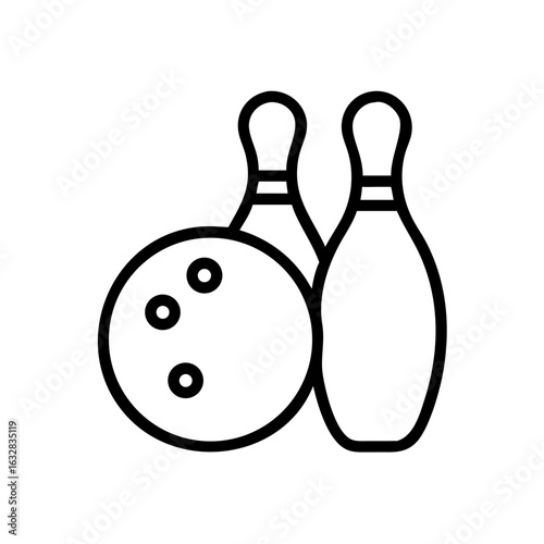Icon of a bowling ball and pins representing the sport