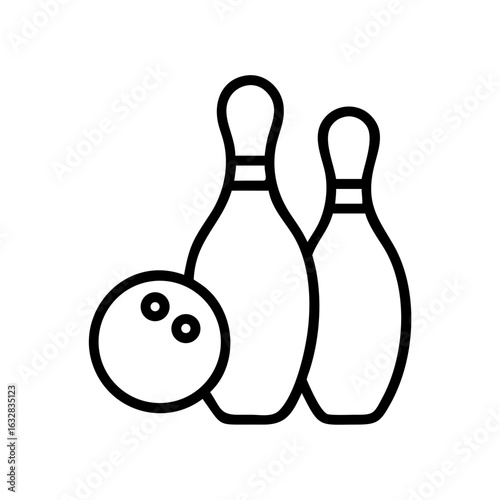 Icon of a bowling ball and pins representing the sport