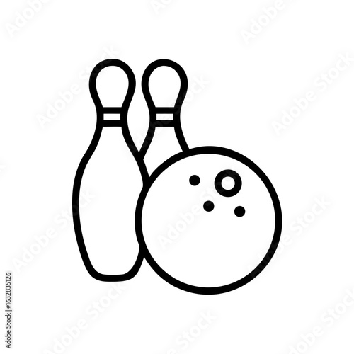 Icon of a bowling ball and pins representing the sport