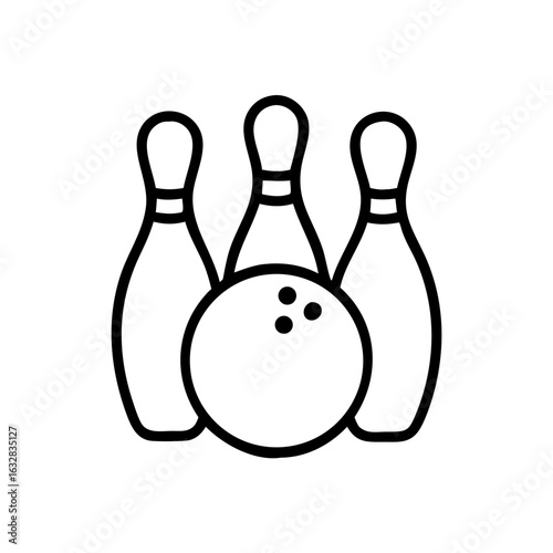 Icon of a bowling ball and pins representing the sport