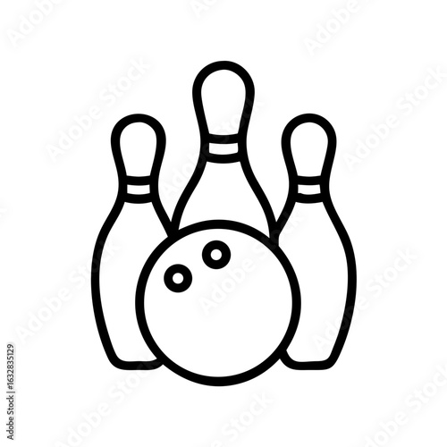 Icon of a bowling ball and pins representing the sport