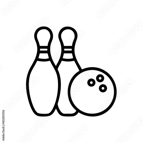 Icon of a bowling ball and pins representing the sport