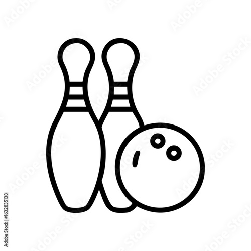 Icon of a bowling ball and pins representing the sport