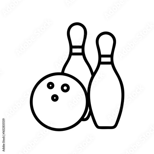 Icon of a bowling ball and pins representing the sport