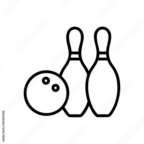 Icon of a bowling ball and pins representing the sport