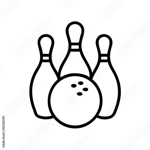 Icon of a bowling ball and pins representing the sport