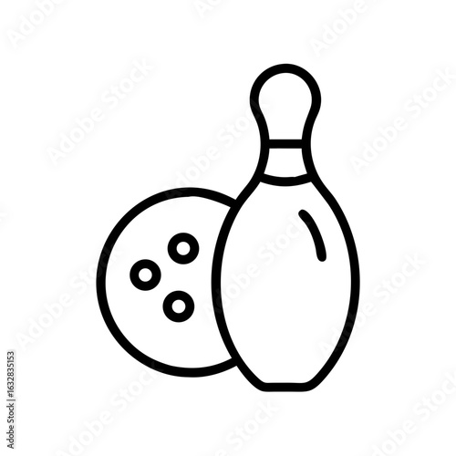 Icon of a bowling ball and pins representing the sport