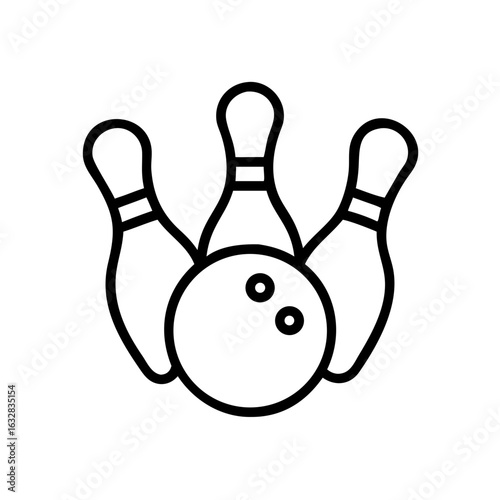 Icon of a bowling ball and pins representing the sport
