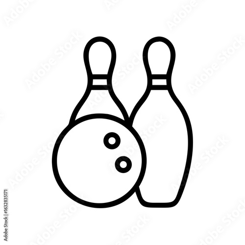 Icon of a bowling ball and pins representing the sport