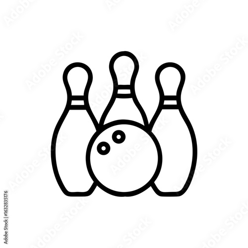 Icon of a bowling ball and pins representing the sport