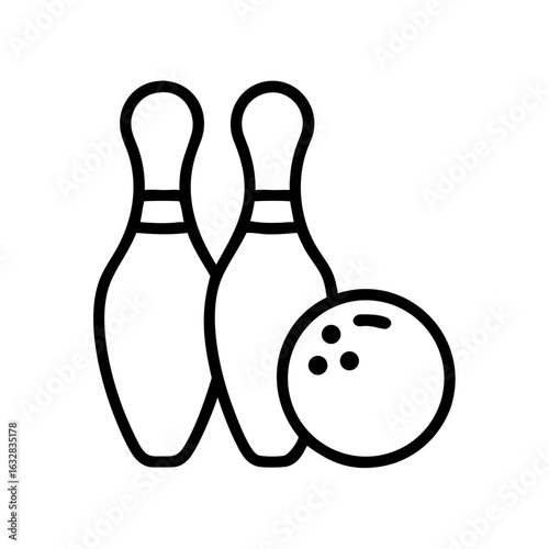 Icon of a bowling ball and pins representing the sport