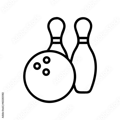 Icon of a bowling ball and pins representing the sport