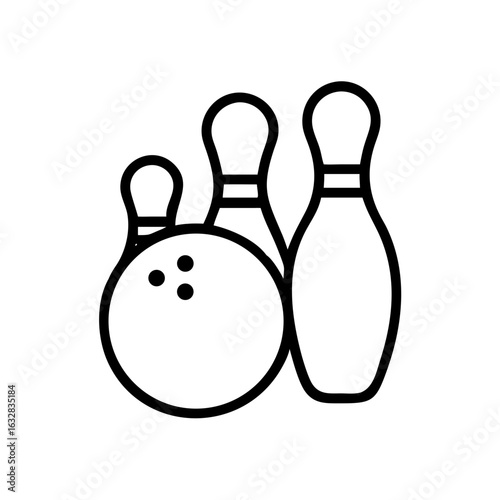 Icon of a bowling ball and pins representing the sport