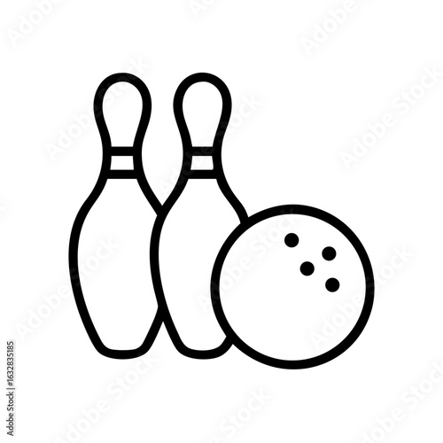 Icon of a bowling ball and pins representing the sport