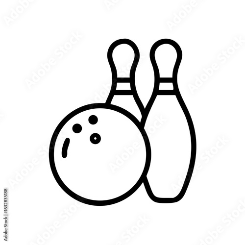 Icon of a bowling ball and pins representing the sport